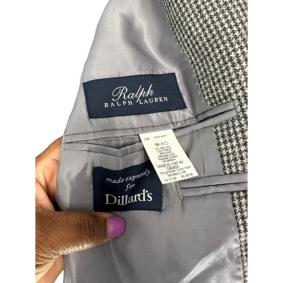 Ralph Lauren Men's Wool Houndstooth Business Career Blazer Sport Coat Size 42L - Picture 4 of 10